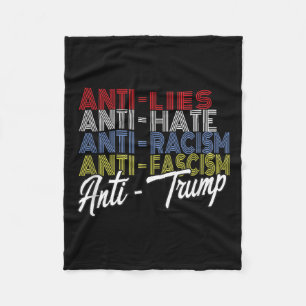 Anti Trump Hate Lies And Fascism Resist Vote Nov Fleece Blanket