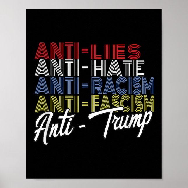 Anti Trump Hate Lies And Fascism Resist Vote Nov Poster (Front)