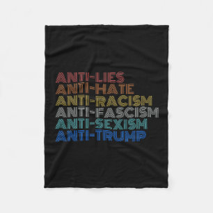 Anti Trump Hate Lies Racism Fascism Ism Resist Fleece Blanket
