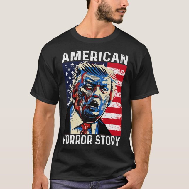 Anti Trump Horror American Story Zombie Trump Hall T-Shirt (Front)
