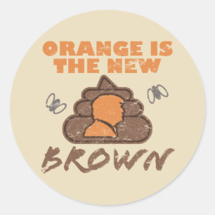 Anti-Trump Humour Poop Classic Round Sticker