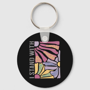 Anti Trump I Stand With Canada Greenland Justice D Key Ring