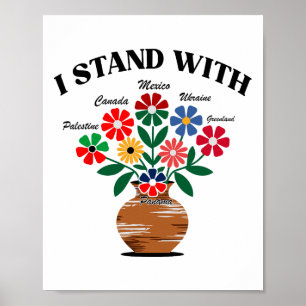 Anti Trump I Stand With Canada Mexico Greenland Uk Poster