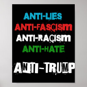 Anti Trump Lies Fascism Racism And Hate Trump 86 4 Poster