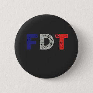 Anti Trump Maga FDT Resist Democracy Retro 6 Cm Round Badge