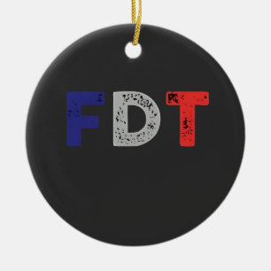 Anti Trump Maga FDT Resist Democracy Retro Ceramic Tree Decoration
