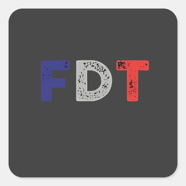 Anti Trump Maga FDT Resist Democracy Retro Square Sticker (Front)