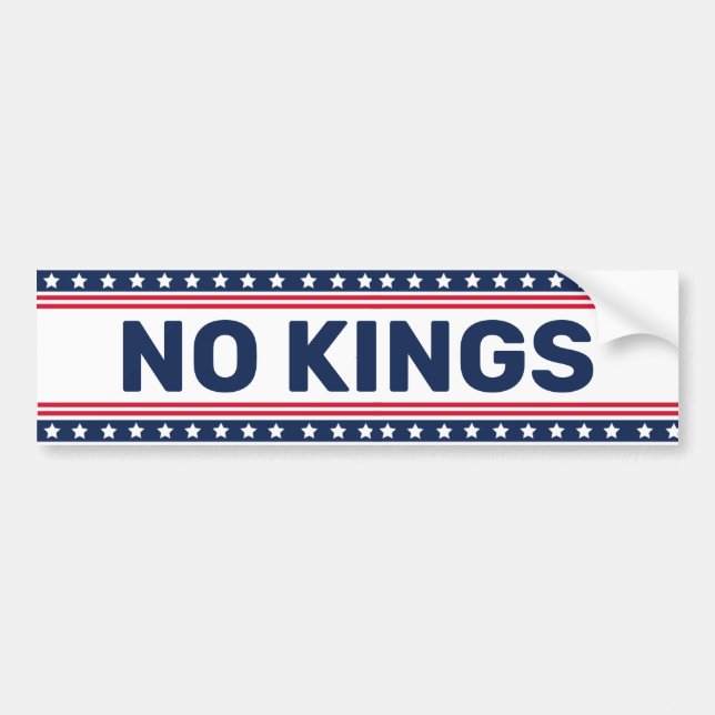 Anti Trump No Kings Protest Resist Bumper Sticker (Front)