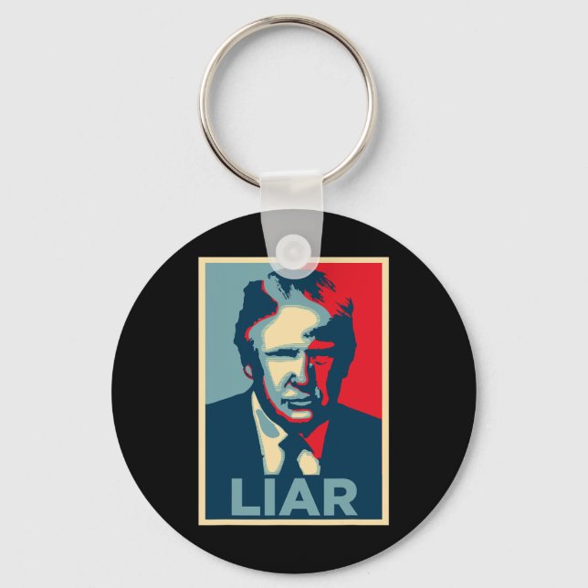 Anti Trump Obama Hope Poster Liar  Key Ring (Front)