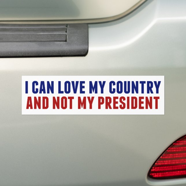 Anti Trump Patriotic Not My President Bumper Sticker (On Car)