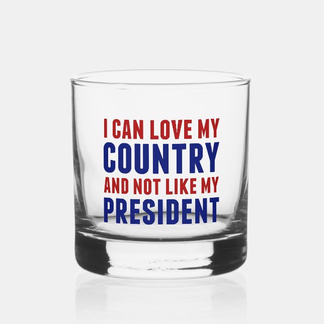 Anti Trump Patriotic Not My President Whiskey Glass (Front)
