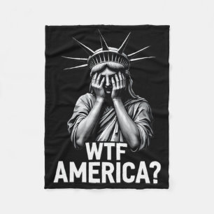 Anti-trump Political And Democracy Wtf America 2 Fleece Blanket