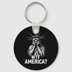 Anti-trump Political And Democracy Wtf America 2  Key Ring