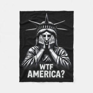 Anti-trump Political And Democracy Wtf America 3  Fleece Blanket