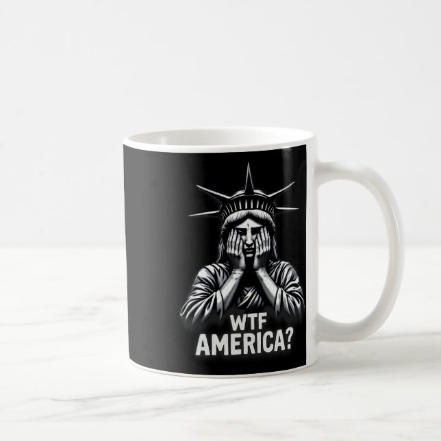 Anti-trump Political And Democracy Wtf America  Coffee Mug (Right)