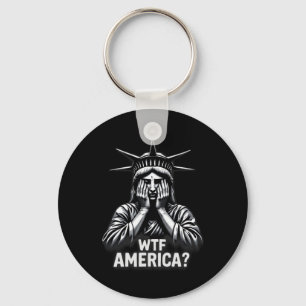 Anti-trump Political And Democracy Wtf America Key Ring