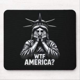 Anti-trump Political And Democracy Wtf America  Mouse Mat