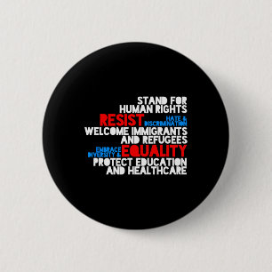 Anti Trump Protest Human Rights Resist 6 Cm Round Badge
