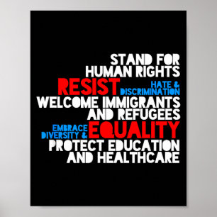 Anti trump protest human rights resist Anti trump  Poster