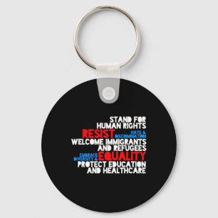 Anti Trump Protest Human Rights Resist  Key Ring