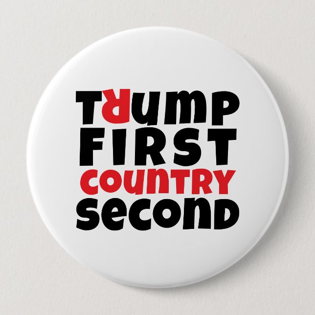Anti trump protest slogan 10 cm round badge (Front)