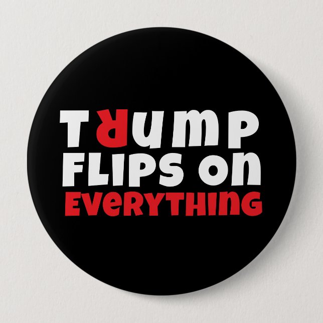 Anti trump protest slogan black red 10 cm round badge (Front)