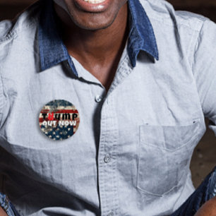 Anti trump protest slogan flag 7.5 cm round badge