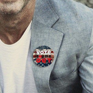 Anti trump protest slogan flag 7.5 cm round badge