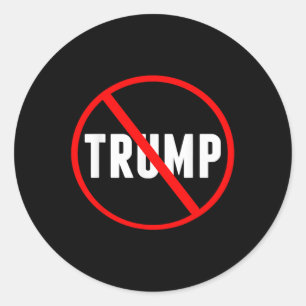 Anti Trump Red Circle X Political Classic Round Sticker