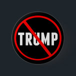 Anti Trump Resist 6 Cm Round Badge<br><div class="desc">Trump with a red circle and an X over his name. Distribute Anti Donald Trump buttons everywhere to get Americans to resist and impeach Trump. Put them on your bag or backpack to show you hate Trump. Hand these out to all Americans against Donald Trump,  Democrats and Republicans.</div>