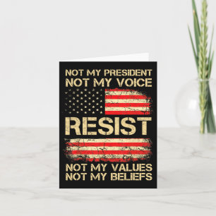 Anti-trump Resist Not My President America Flag Vi Card