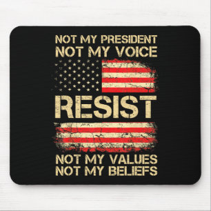Anti-trump Resist Not My President America Flag Vi Mouse Mat