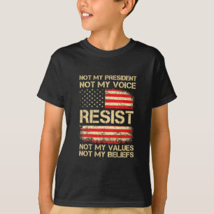 Anti-trump Resist Not My President America Flag Vi T-Shirt