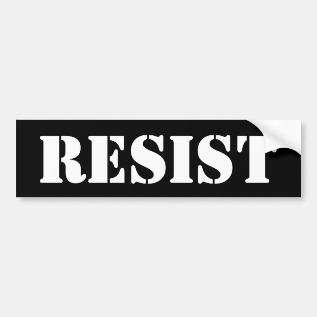 anti trump resist women march STICKER black white (Front)