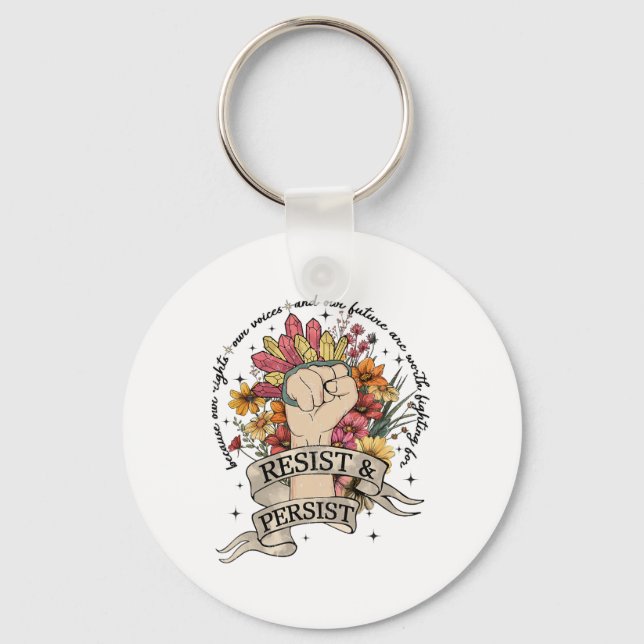 Anti Trump Resist Womens Rights Protest Equality F Key Ring (Front)