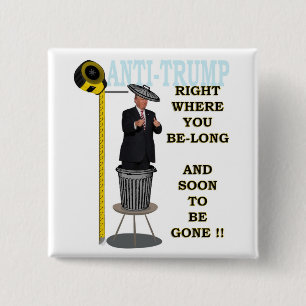 Anti Trump / Right where you be-long, 15 Cm Square Badge