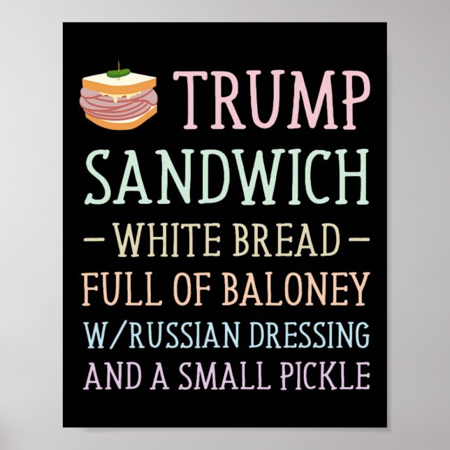Anti Trump Sandwich Sign Funny  (Front)