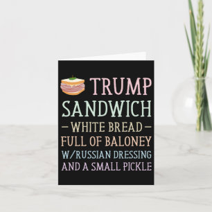 Anti Trump Sandwich Sign Funny Card