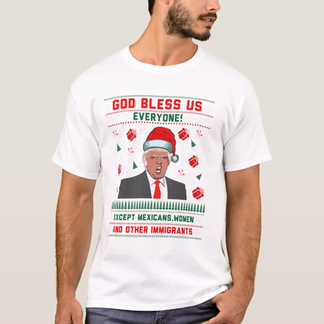 Anti-Trump Santa Hat Xmas Gift Shirt (Front)