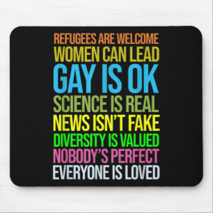 Anti Trump Science Refugees Love Womens Rights Mouse Mat