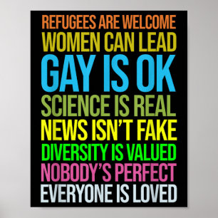 Anti Trump Science Refugees Love Womens Rights Poster