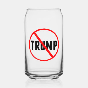 Anti Trump Simple Red Circle X Political Can Glass