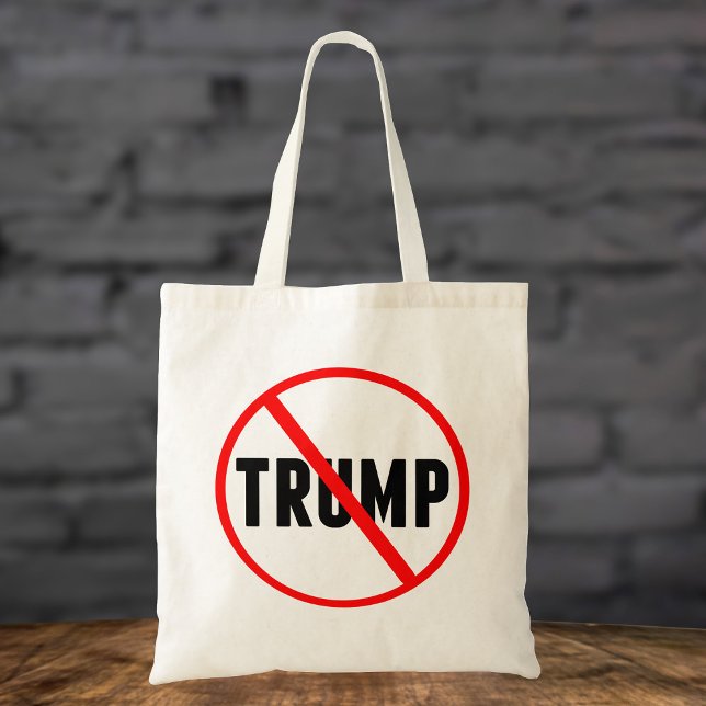Anti Trump Simple Red Circle X Political Tote Bag (Creator Uploaded)