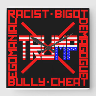 Anti Trump Square Wall Clock