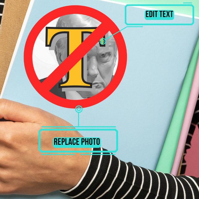 Anti-Trump Symbol Classic Round Sticker (Please enjoy our design and see the others in the collection.)