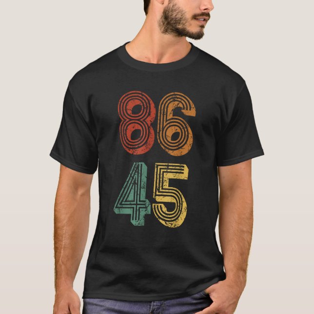 Anti Trump T Shirt 86 45 resist no Donald retro gi (Front)