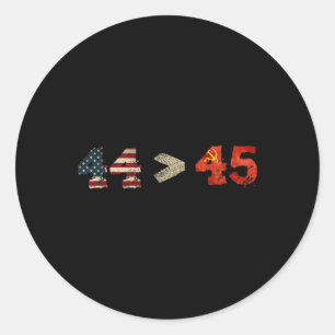 Anti Trump T Shirt Impeach President 45 44> 45 Classic Round Sticker