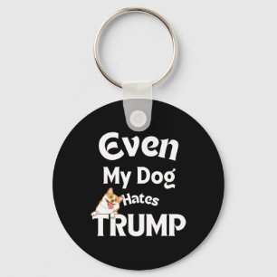 Anti Trump Tees Dog Hates Donald Dog Love Key Ring