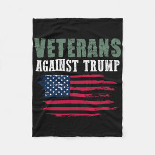 Anti Trump Tees - Veterans Against Donald Trump Fleece Blanket