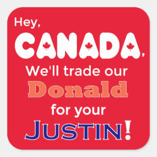 Anti Trump Trade Donald For Justin Sticker